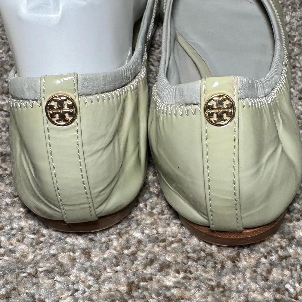 Tory Burch Mint Julip Cream Ballet Open Toe Flats- Size 6.5